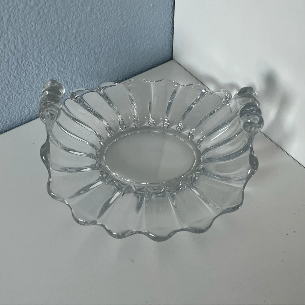 Heisay Vintage Crystolite Handled Snack / Trinket Dish 1937-1957 - Picture 3 of 6